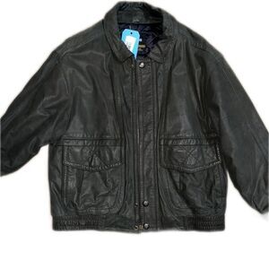 Suede leather jacket. Dark green. NWT